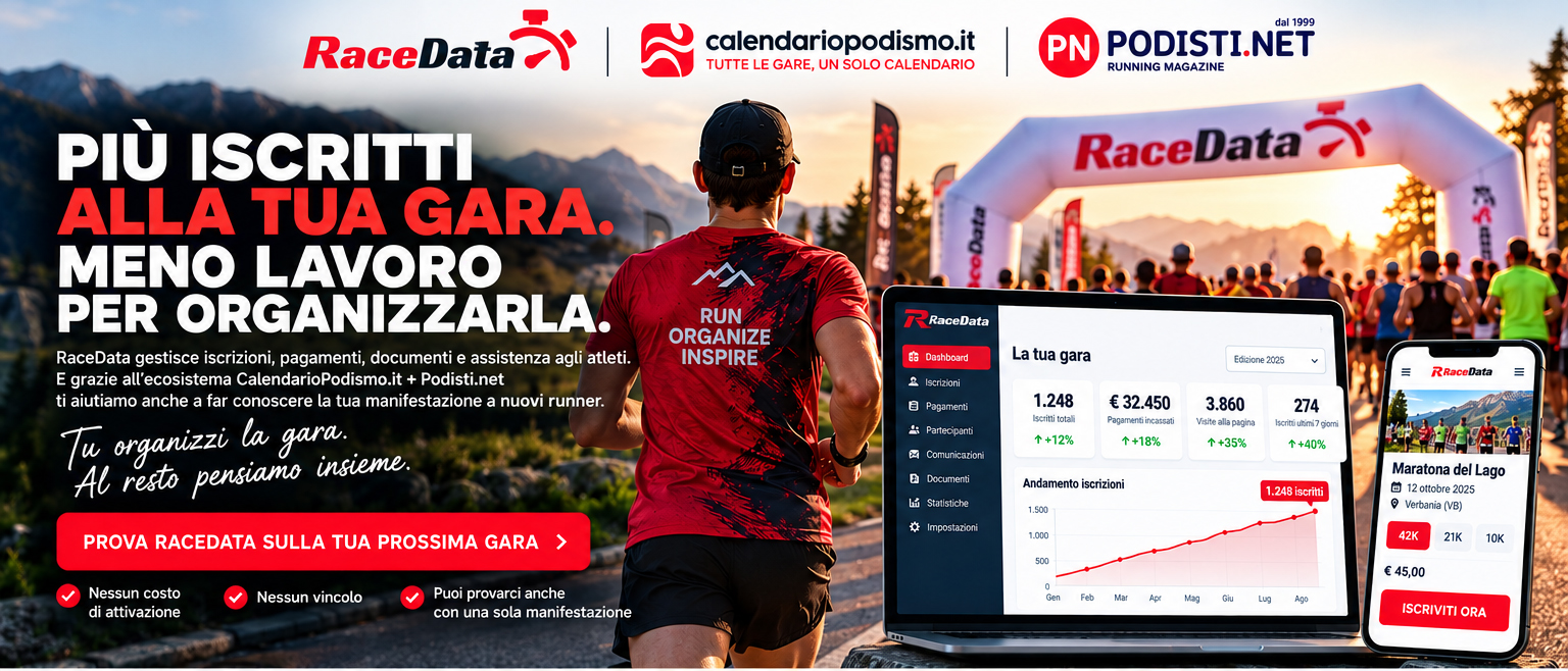 RaceData: più iscritti alla tua gara, meno lavoro per organizzarla.
